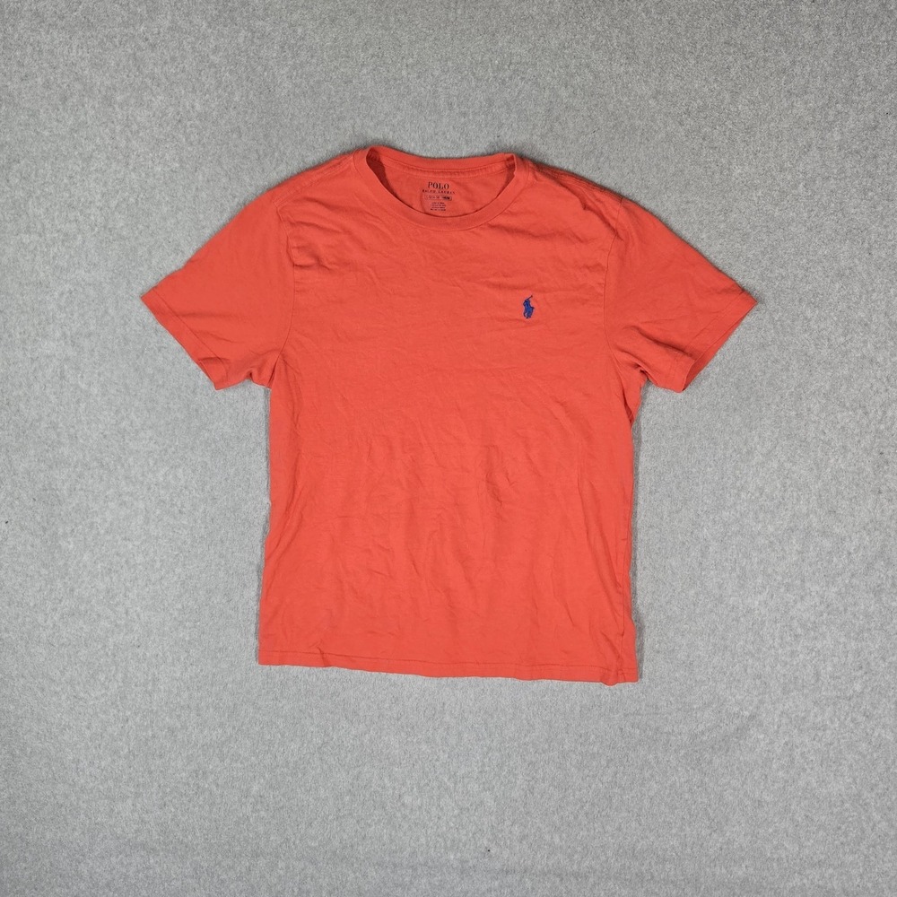 Polo Ralph Lauren Boys Shirt L/G (14-16) Orange Embroidered Logo Short Sleeve